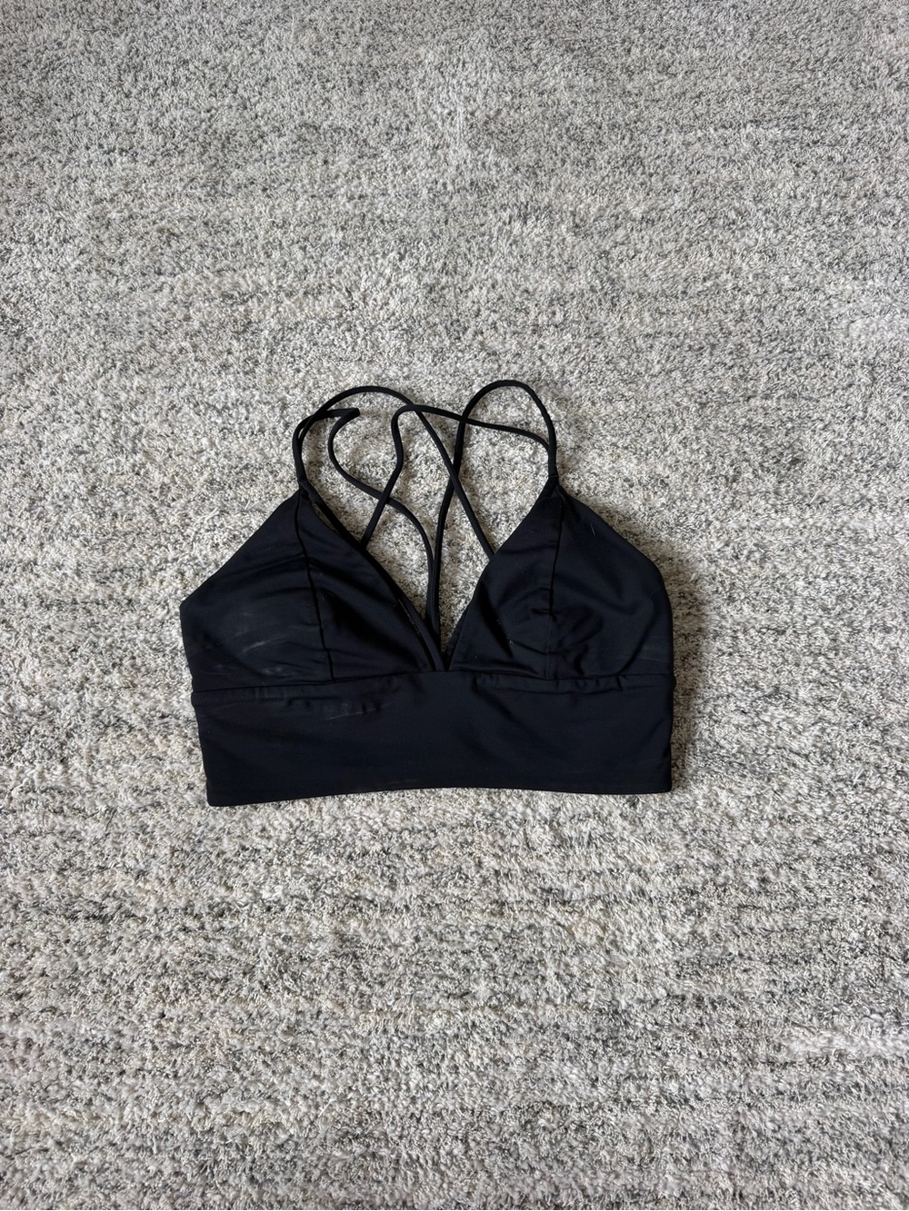Lululemon black strappy sports bra